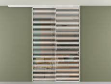 Перегородка Формато вдоль стены на потолок 2 створки с синхронным механизмом