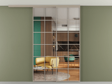 Перегородка Формато вдоль стены на потолок 2 створки с синхронным механизмом