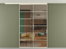 Перегородка Формато вдоль стены на потолок 2 створки с синхронным механизмом