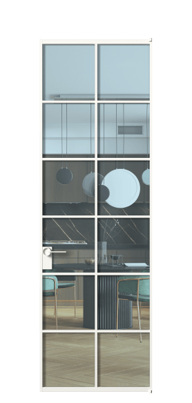 Дверь межкомнатная АЛПЛ040.05 ПРОЗ ГОЛ БЕЛ. Цвет Алюминий Белый. Материал Алюминий. Коллекция Formato. Картинка.