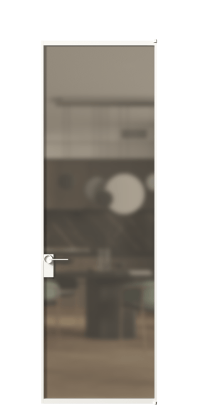 Дверь межкомнатная АЛПЛ040.01 Бронза сатин триплекс БЕЛ. Цвет Алюминий Белый. Материал Алюминий. Коллекция Formato. Картинка.