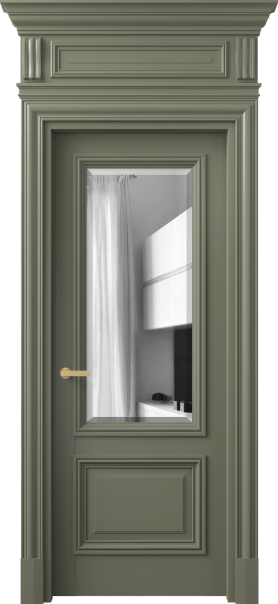 Дверь межкомнатная 7302 БОТ ДВ ЗЕР Ф. Цвет Бук оливковый тёмный. Материал Массив бука эмаль. Коллекция Antique. Картинка.