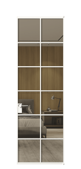 Дверь межкомнатная АЛПЛ040.05 Stopsol Bronze БЕЛ. Цвет Алюминий Белый. Материал Алюминий. Коллекция Formato. Картинка.