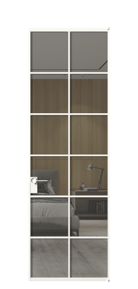 Дверь межкомнатная АЛПЛ040.05 Stopsol Grey БЕЛ. Цвет Алюминий Белый. Материал Алюминий. Коллекция Formato. Картинка.