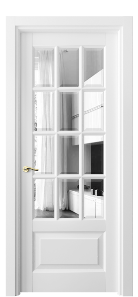 Дверь межкомнатная 0728 МБЛ ЗЕР-Ф. Цвет Матовый белоснежный. Материал Гладкая эмаль. Коллекция Лигнум. Картинка.