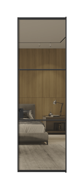 Дверь межкомнатная АЛПЛ040.03 Stopsol Bronze ЧЕР. Цвет Алюминий Черный. Материал Алюминий. Коллекция Formato. Картинка.