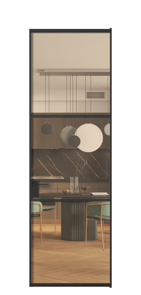 Дверь межкомнатная АЛПЛ040.03 ПРОЗ ОРАНЖ ЧЕР. Цвет Алюминий Черный. Материал Алюминий. Коллекция Formato. Картинка.