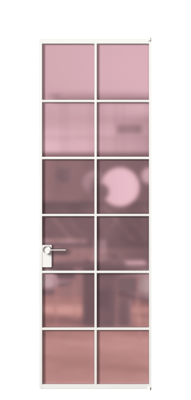 Дверь межкомнатная АЛПЛ040.05 САТ РОЗ БЕЛ. Цвет Алюминий Белый. Материал Алюминий. Коллекция Formato. Картинка.