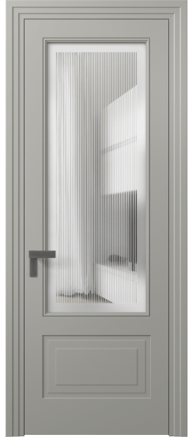 Дверь межкомнатная 8342 МНСР Сатин с гравировкой Rocca. Цвет Матовый нейтральный серый. Материал Гладкая эмаль. Коллекция Rocca. Картинка.