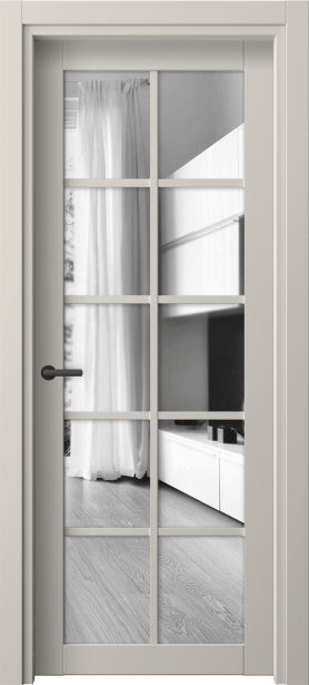 Дверь межкомнатная 2106 ПЭСС Двустороннее зеркало. Цвет ПЭТ светло-серый. Материал ПЭТ. Коллекция Neo. Картинка.