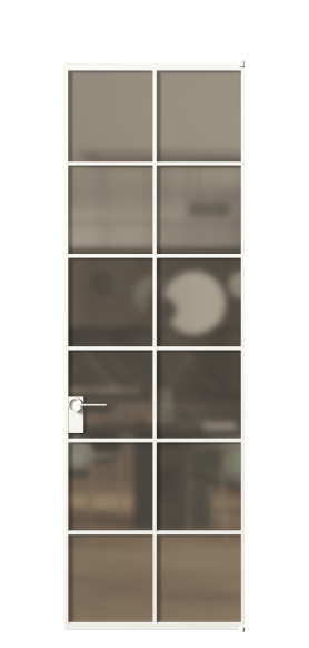 Дверь межкомнатная АЛПЛ040.05 Бронза сатин триплекс БЕЛ. Цвет Алюминий Белый. Материал Алюминий. Коллекция Formato. Картинка.