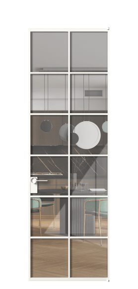 Дверь межкомнатная АЛПЛ040.05 БЕЛ Алюминий Белый Stopsol Clear прозрачное. Цвет Алюминий Белый. Материал Алюминий. Коллекция Formato. Картинка.