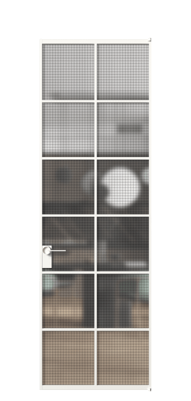 Дверь межкомнатная АЛПЛ040.05 Mesh silver БЕЛ. Цвет Алюминий Белый. Материал Алюминий. Коллекция Formato. Картинка.