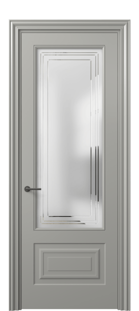 Дверь межкомнатная 8442 МНСР Сатин с гравировкой Mascot. Цвет Матовый нейтральный серый. Материал Гладкая эмаль. Коллекция Mascot. Картинка.