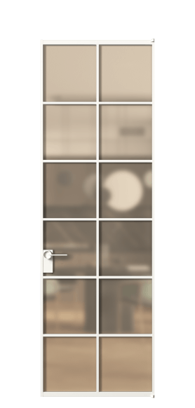 Дверь межкомнатная АЛПЛ040.05 САТ ОРАНЖ БЕЛ. Цвет Алюминий Белый. Материал Алюминий. Коллекция Formato. Картинка.