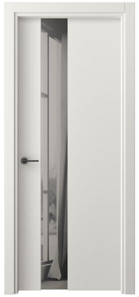 Дверь межкомнатная 4224 СТБЛ ДВ ЗЕР СЕР. Цвет Софт-тач белоснежный. Материал Полипропилен. Коллекция Freedom. Картинка.